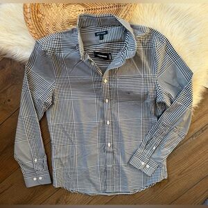 Express Black White Stripe Plaid Dress Button Down Shirt Size Small NWT